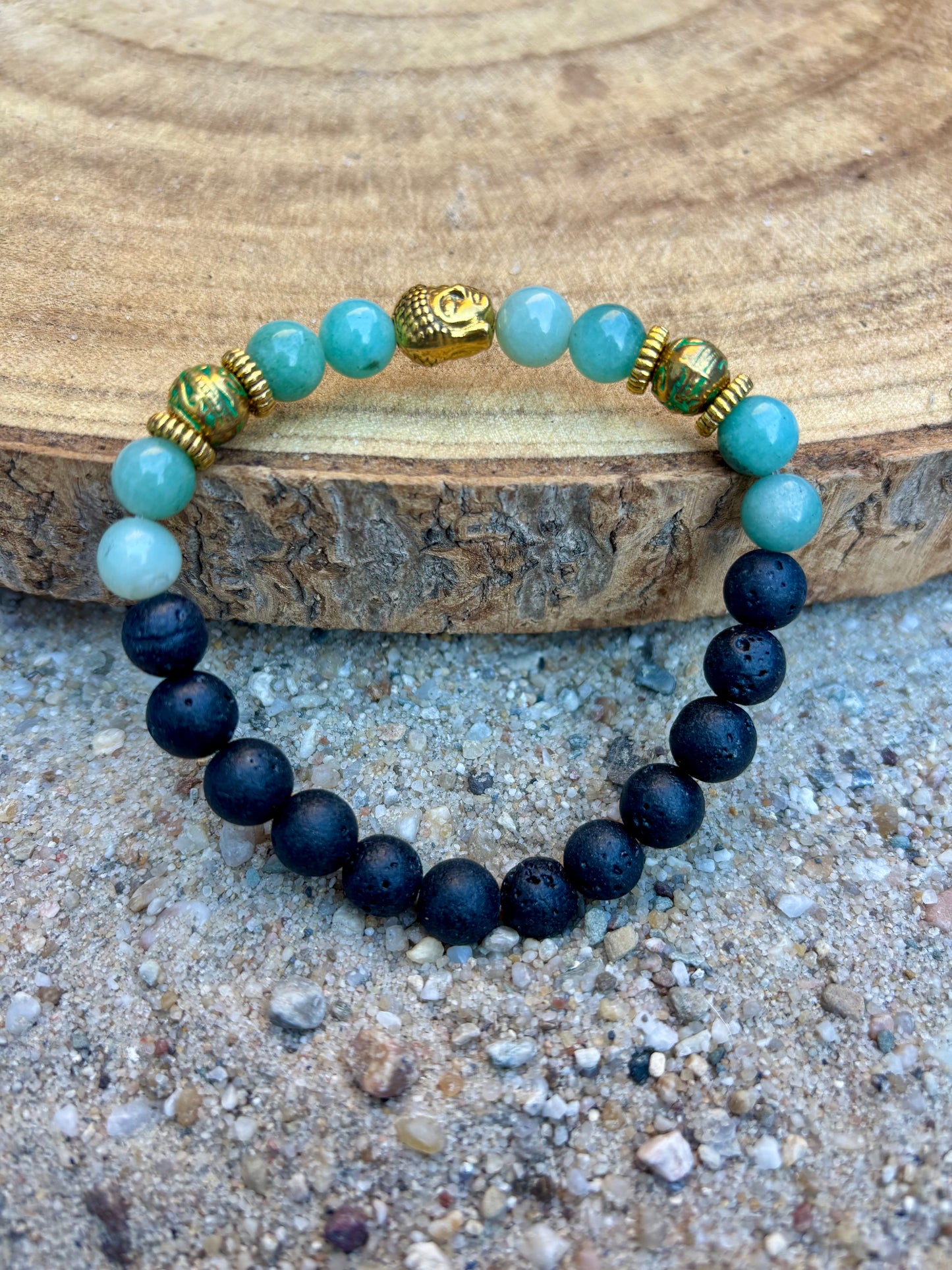 Herenarmband met goudkleurige boedhda