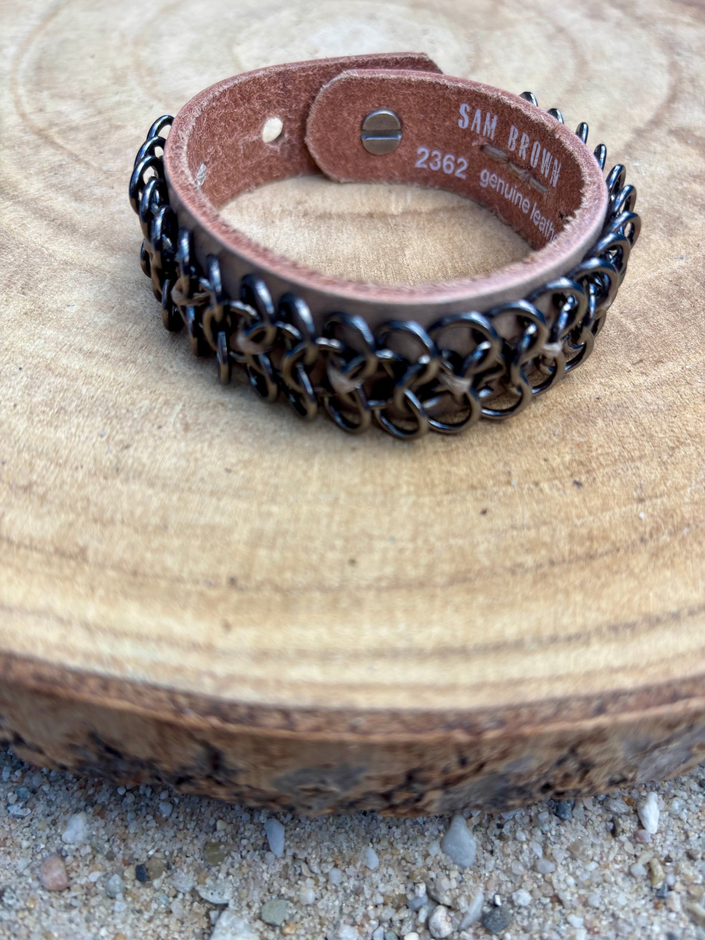 Leren armbanden diverse met studs sluiting 23 cm