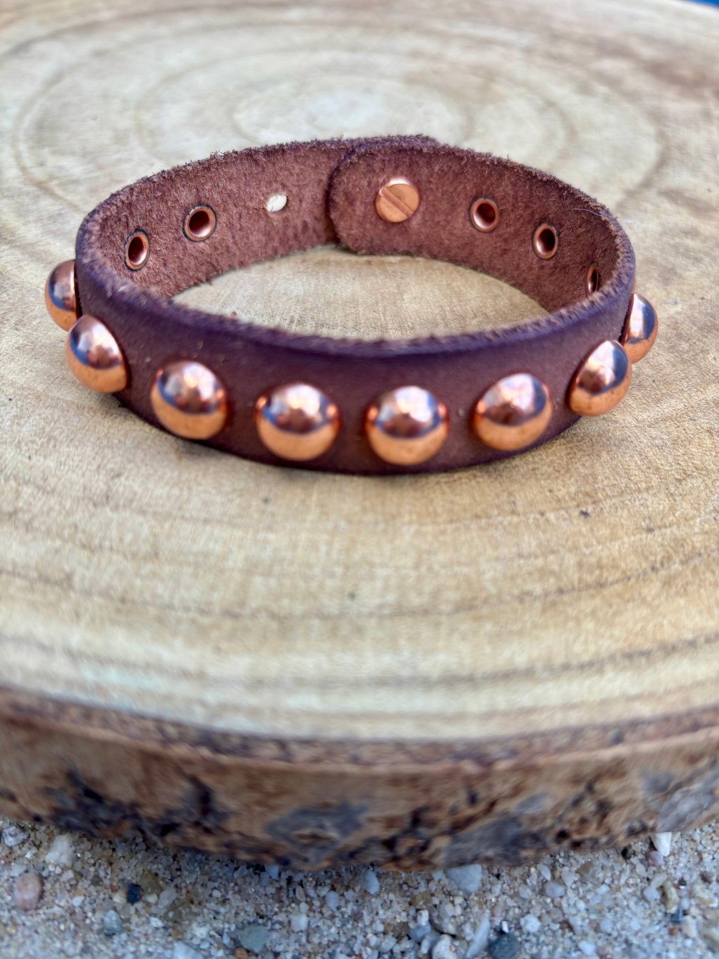Leren armbanden diverse met studs sluiting 23 cm