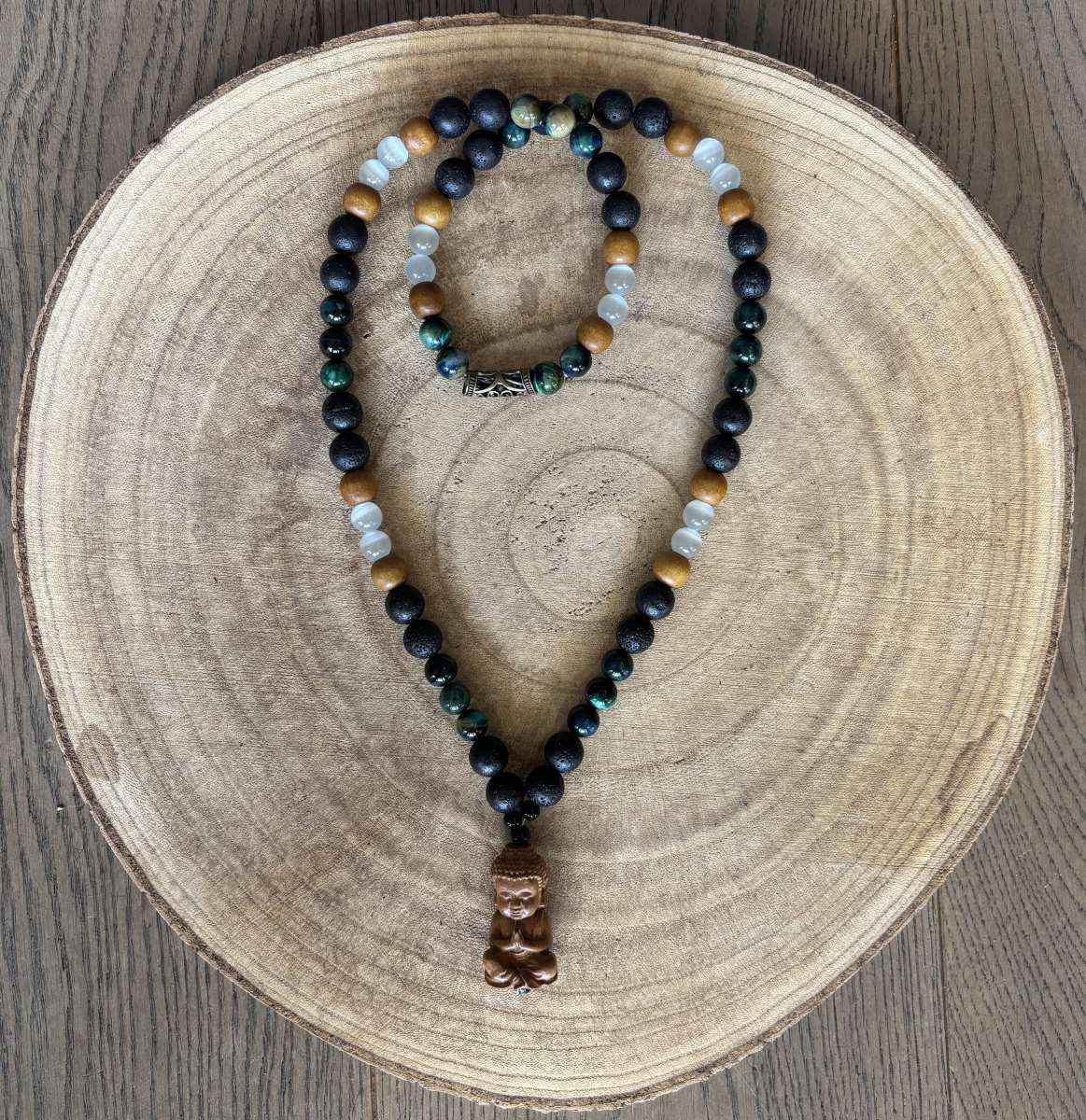 Herenketting met houten Boedha - SEsonique