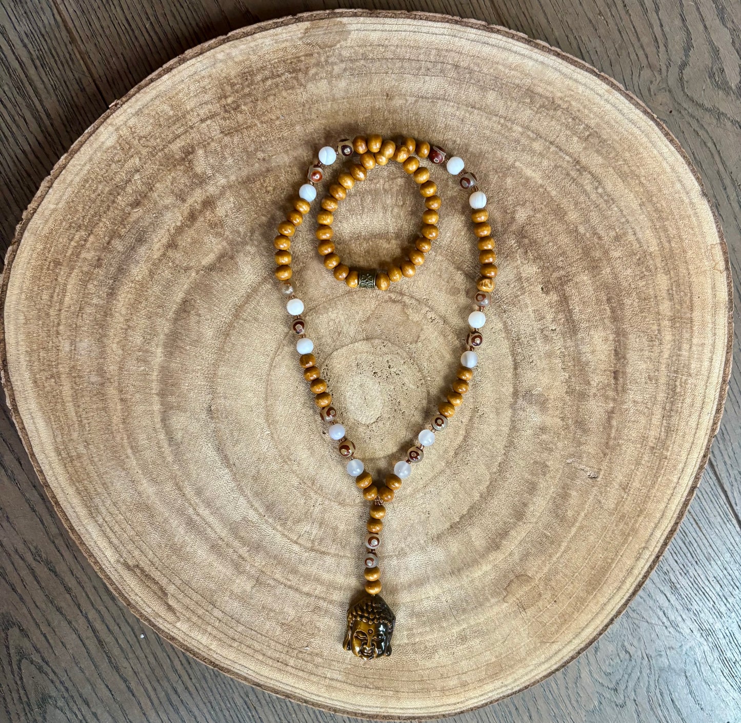 Herenketting met bruin kleurige boeddha
