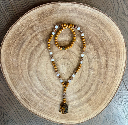 Herenketting met bruin kleurige boeddha